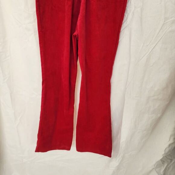 Corduroy Jumpsuit Overall M Red Stretchy Cotton Utility Retro Bootcut New - Picture 6 of 11